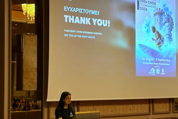The tournament screen at the close of the awards ceremony